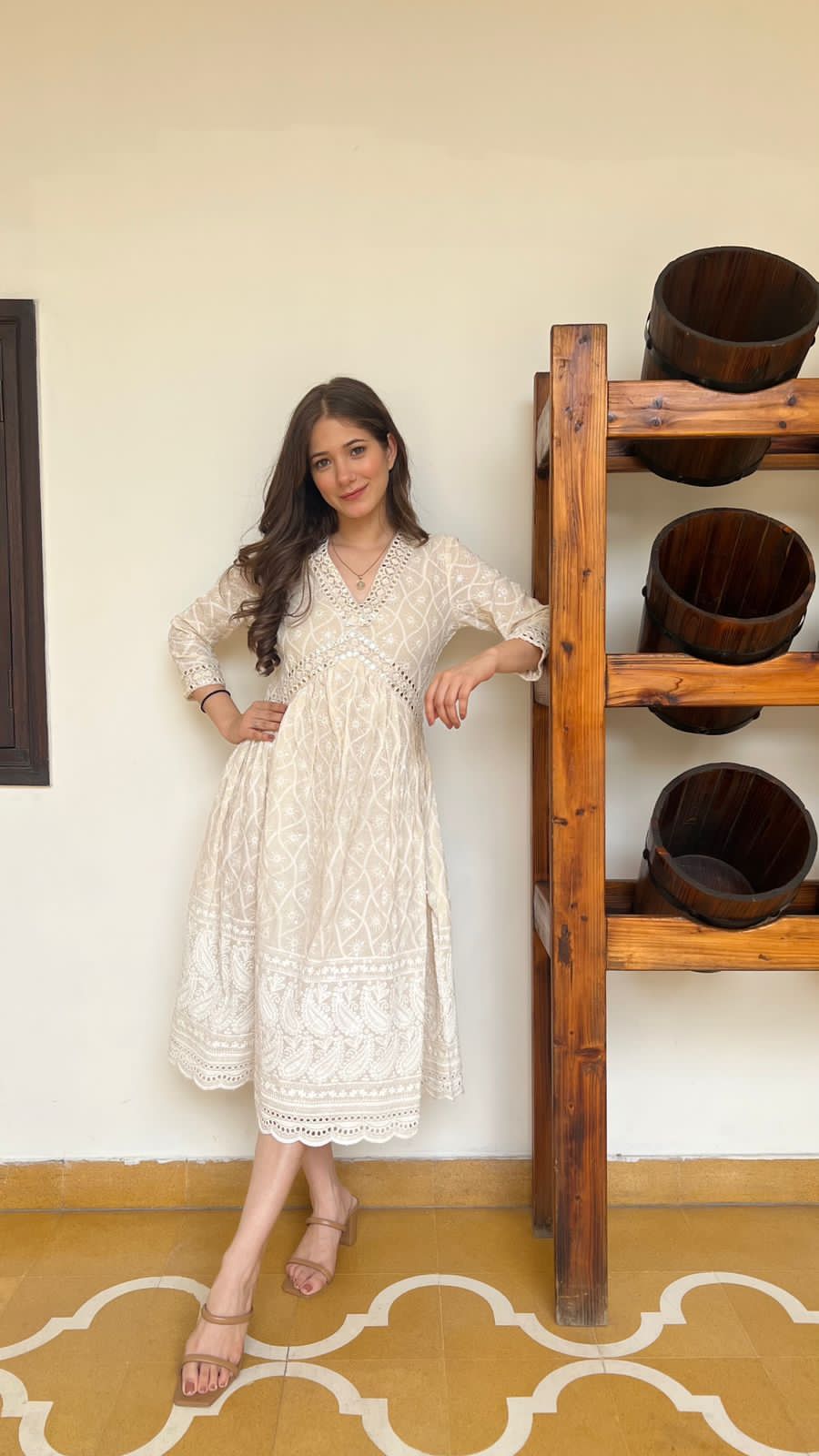 Trendy Wardrobe | Chikankari frock style kurta