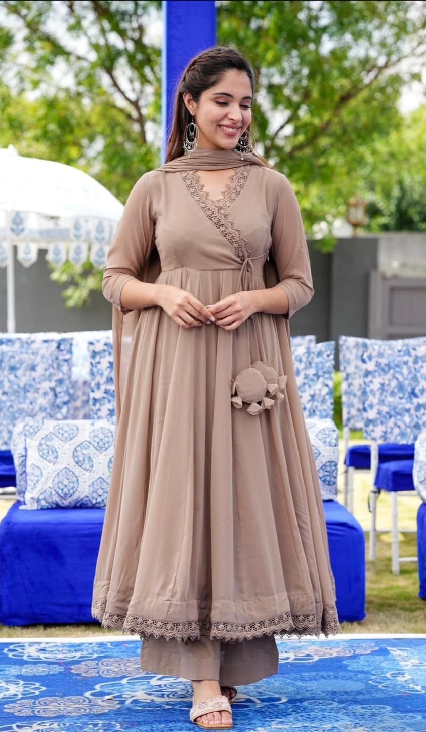 Trendy Wardrobe | Classy Neutral Anarkali Set