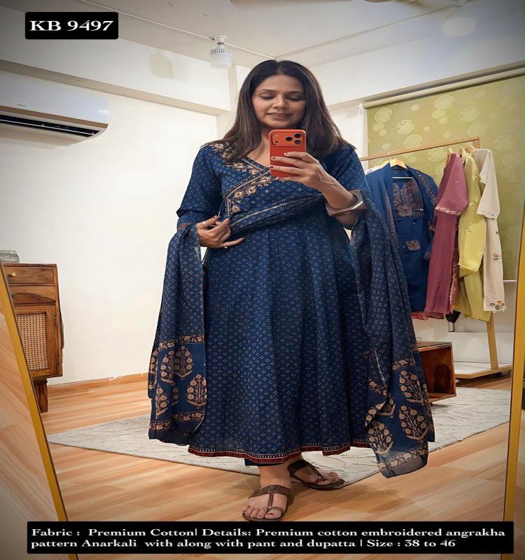 Premium Cotton Angrakha Style Suit Set